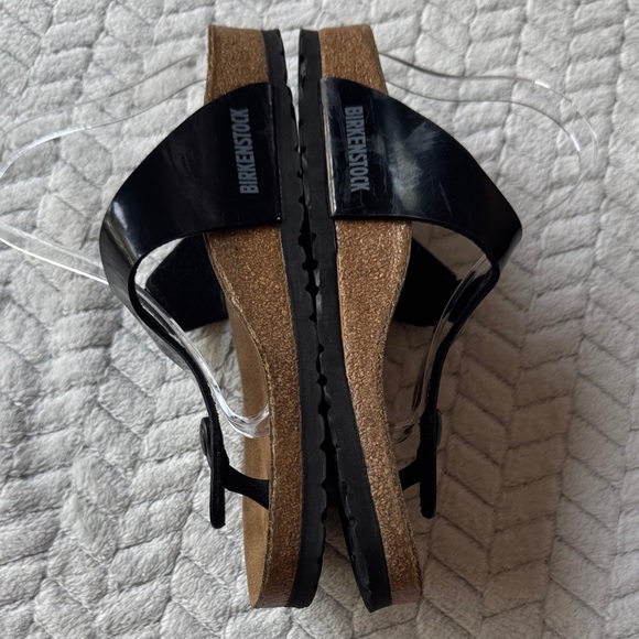 Birkenstock Gizeh Thong Black Glossy Sandals Size 39 - Picture 5 of 11
